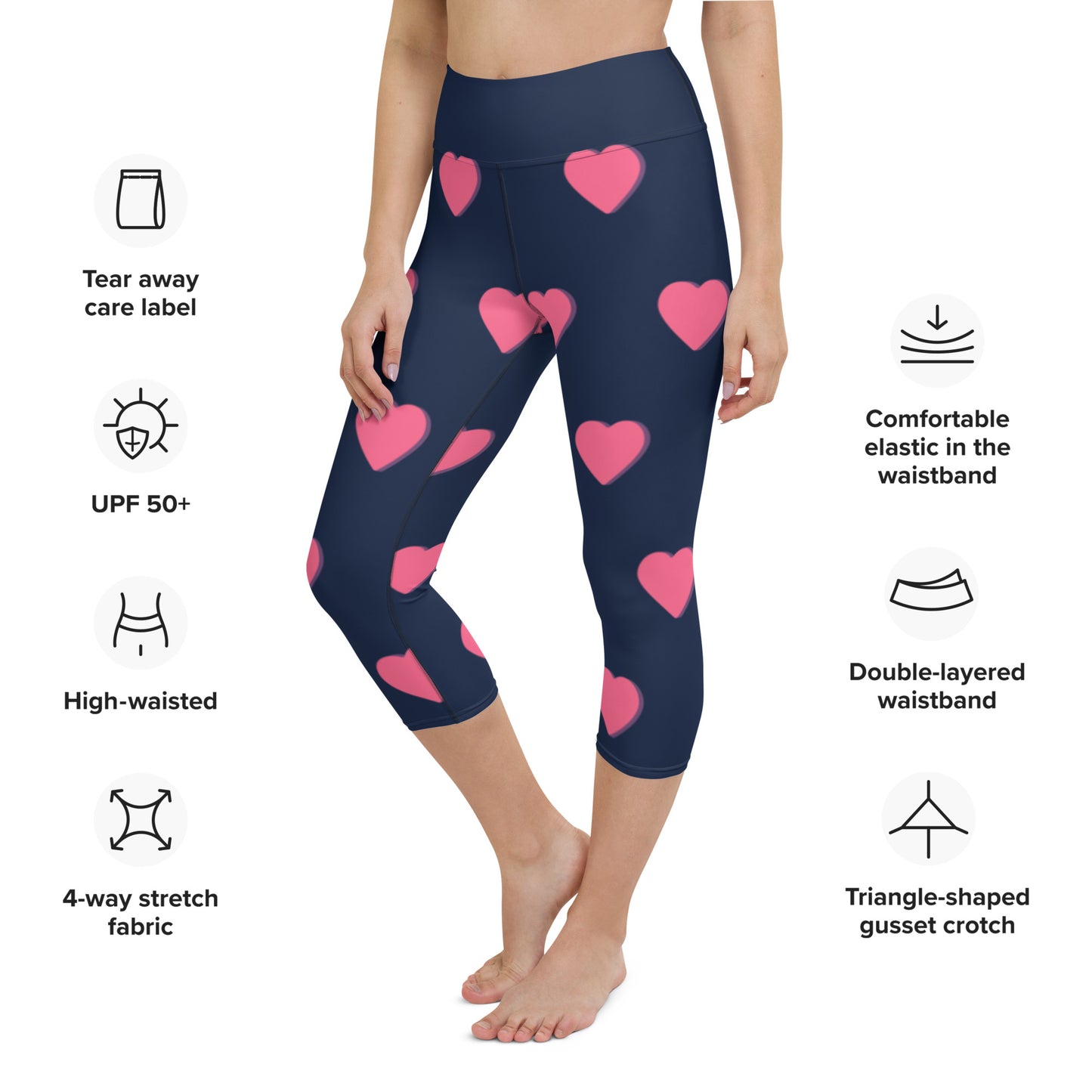 Hearts Yoga Capri Leggings