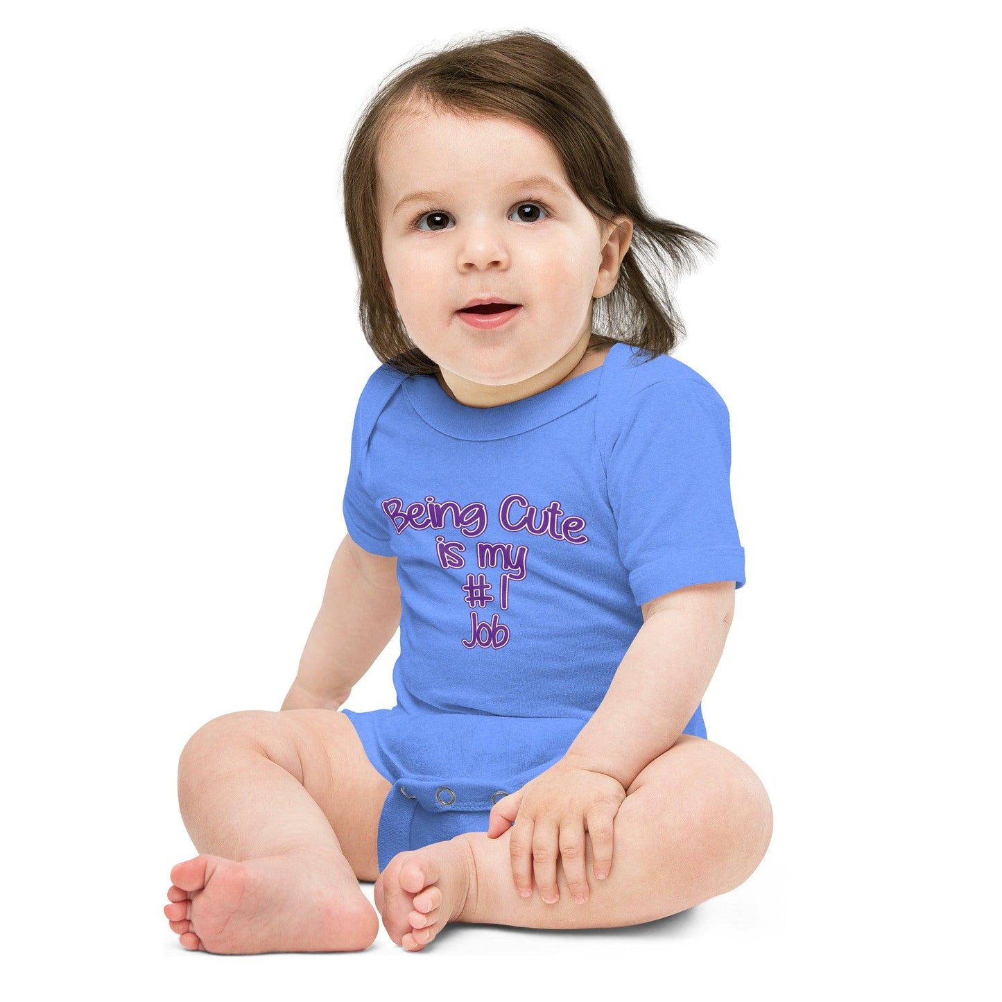 "Being Cute is My #1 Job" Baby short sleeve one piece - Gizmo Graphic Works