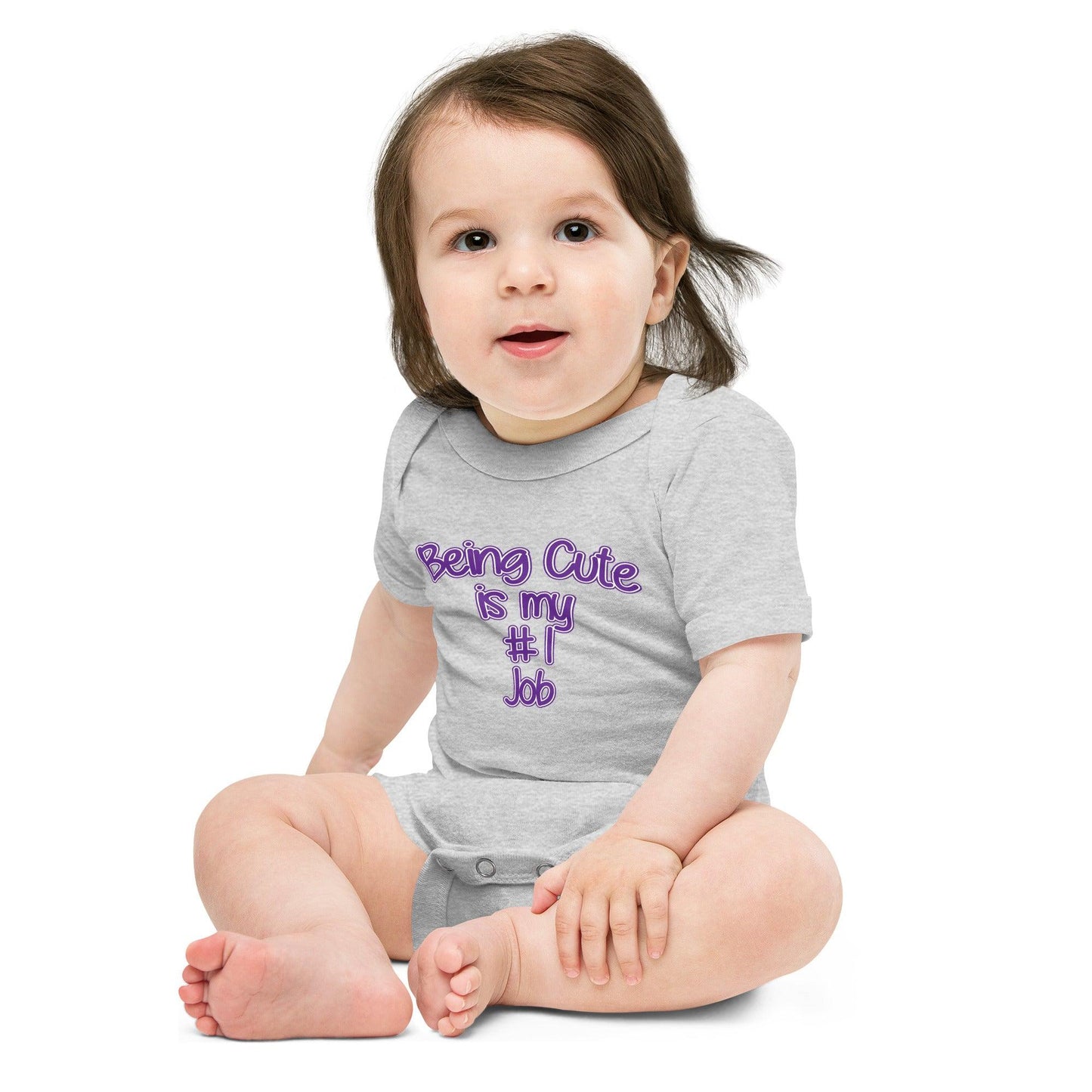 "Being Cute is My #1 Job" Baby short sleeve one piece - Gizmo Graphic Works