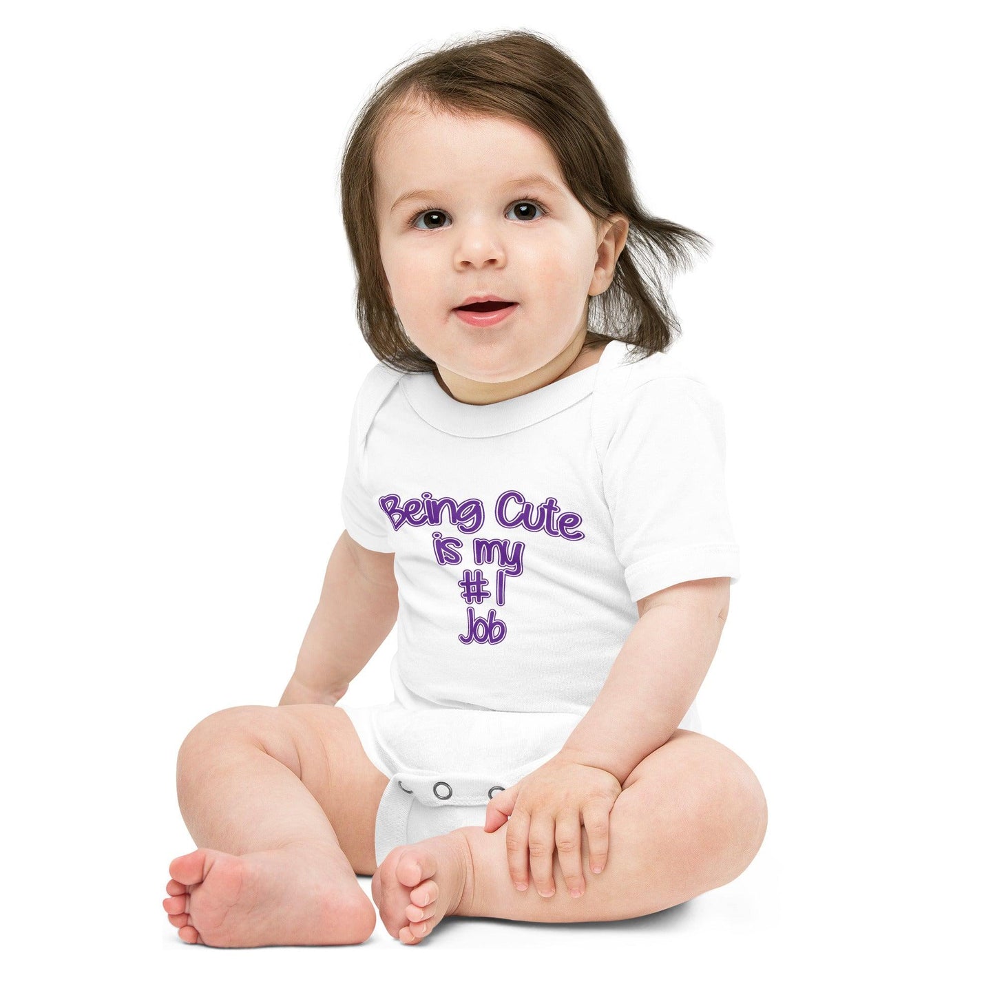 "Being Cute is My #1 Job" Baby short sleeve one piece - Gizmo Graphic Works