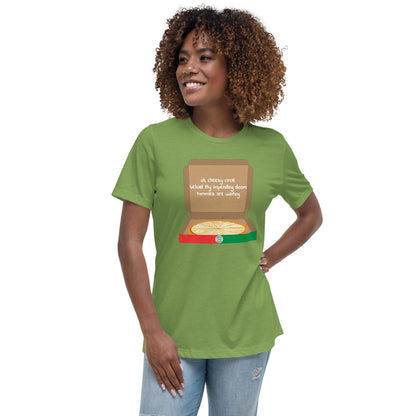 Cheesy Pizza Haiku Women's Relaxed T-Shirt - Gizmo Graphic Works