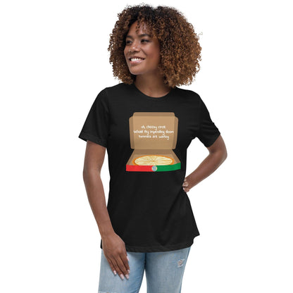 Cheesy Pizza Haiku Women's Relaxed T-Shirt - Gizmo Graphic Works