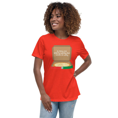 Cheesy Pizza Haiku Women's Relaxed T-Shirt - Gizmo Graphic Works