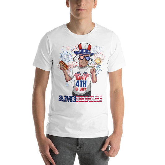 "George Washington Happy 4th of July" Unisex t-shirt - Gizmo Graphic Works