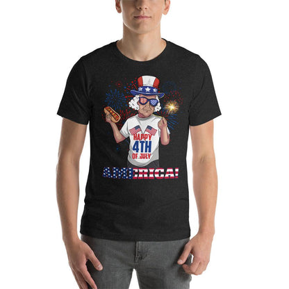 "George Washington Happy 4th of July" Unisex t-shirt - Gizmo Graphic Works