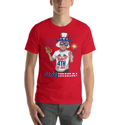 "George Washington Happy 4th of July" Unisex t-shirt - Gizmo Graphic Works