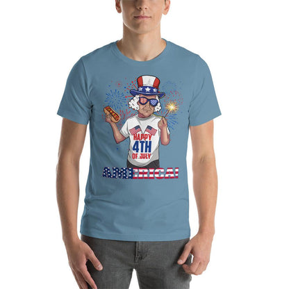 "George Washington Happy 4th of July" Unisex t-shirt - Gizmo Graphic Works