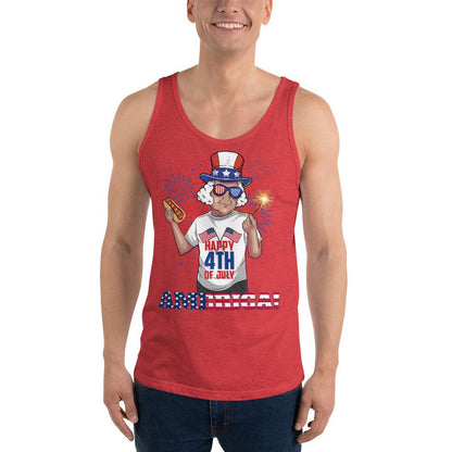 "George Washington Happy 4th of July " Unisex Tank Top - Gizmo Graphic Works