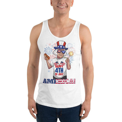 "George Washington Happy 4th of July " Unisex Tank Top - Gizmo Graphic Works