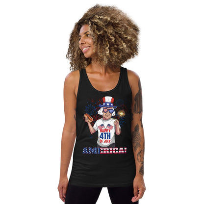 "George Washington Happy 4th of July " Unisex Tank Top - Gizmo Graphic Works