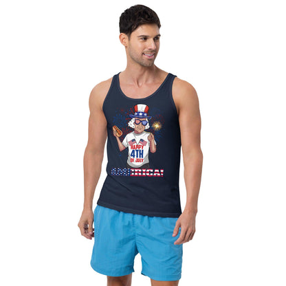 "George Washington Happy 4th of July " Unisex Tank Top - Gizmo Graphic Works