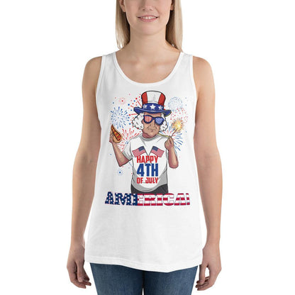 "George Washington Happy 4th of July " Unisex Tank Top - Gizmo Graphic Works