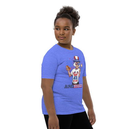 "George Washington Happy 4th of July" Youth Short Sleeve T-Shirt - Gizmo Graphic Works