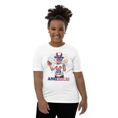 "George Washington Happy 4th of July" Youth Short Sleeve T-Shirt - Gizmo Graphic Works