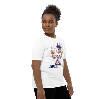 "George Washington Happy 4th of July" Youth Short Sleeve T-Shirt - Gizmo Graphic Works