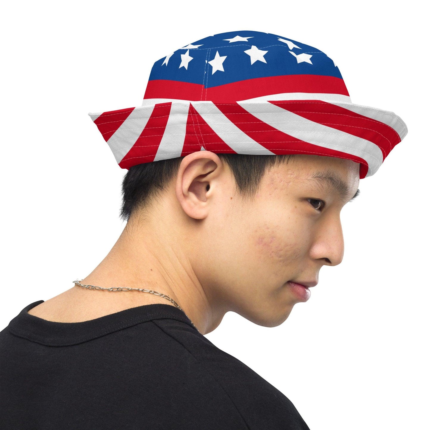 "Happy 4th" Patriotic Reversible bucket hat - Gizmo Graphic Works