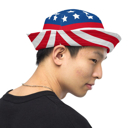 "Happy 4th" Patriotic Reversible bucket hat - Gizmo Graphic Works