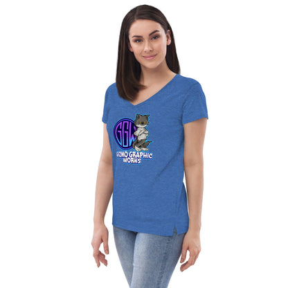 Official Gear Women’s recycled eco-friendly v-neck t-shirt - Gizmo Graphic Works