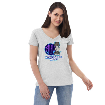 Official Gear Women’s recycled eco-friendly v-neck t-shirt - Gizmo Graphic Works