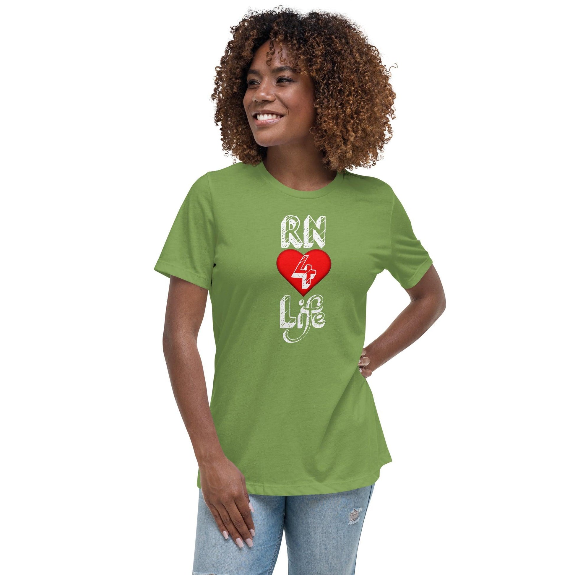 "RN for Life" Women's Relaxed T-Shirt Women Tops - Gizmo Graphic Works