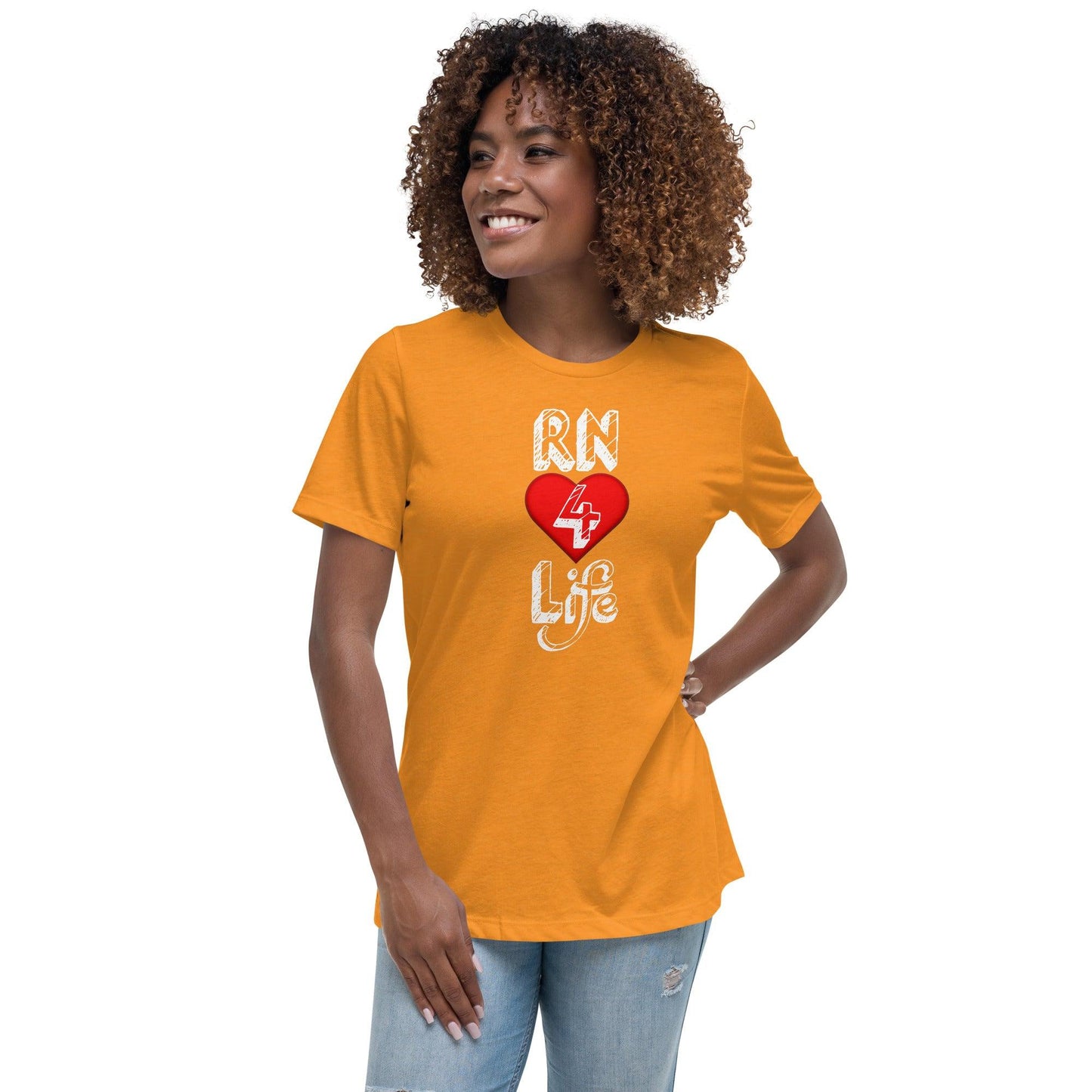 "RN for Life" Women's Relaxed T-Shirt Women Tops - Gizmo Graphic Works