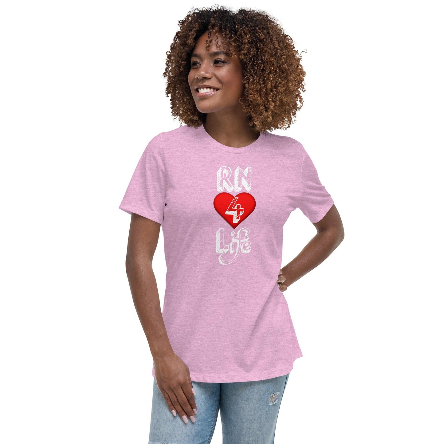 "RN for Life" Women's Relaxed T-Shirt Women Tops - Gizmo Graphic Works