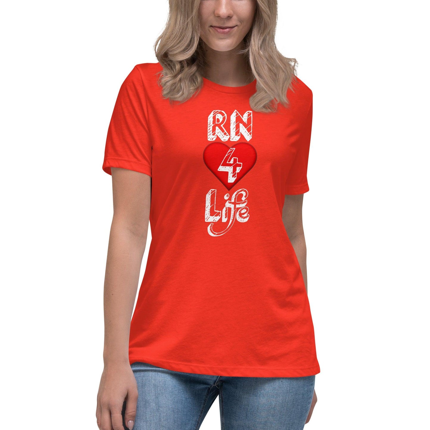 "RN for Life" Women's Relaxed T-Shirt Women Tops - Gizmo Graphic Works