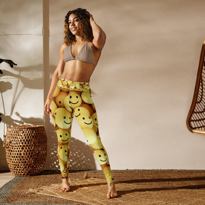 Smiley Yoga Leggings - Gizmo Graphic Works