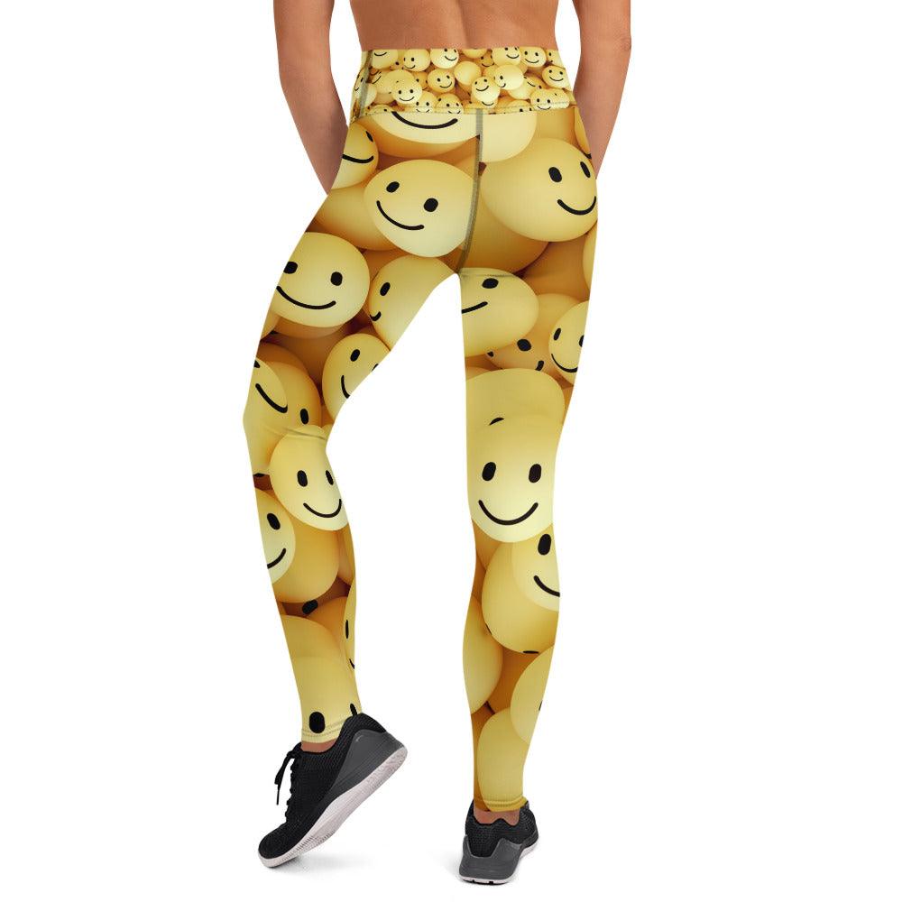 Smiley Yoga Leggings - Gizmo Graphic Works