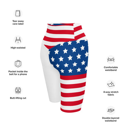 Stars and Stripes Biker Shorts - Gizmo Graphic Works