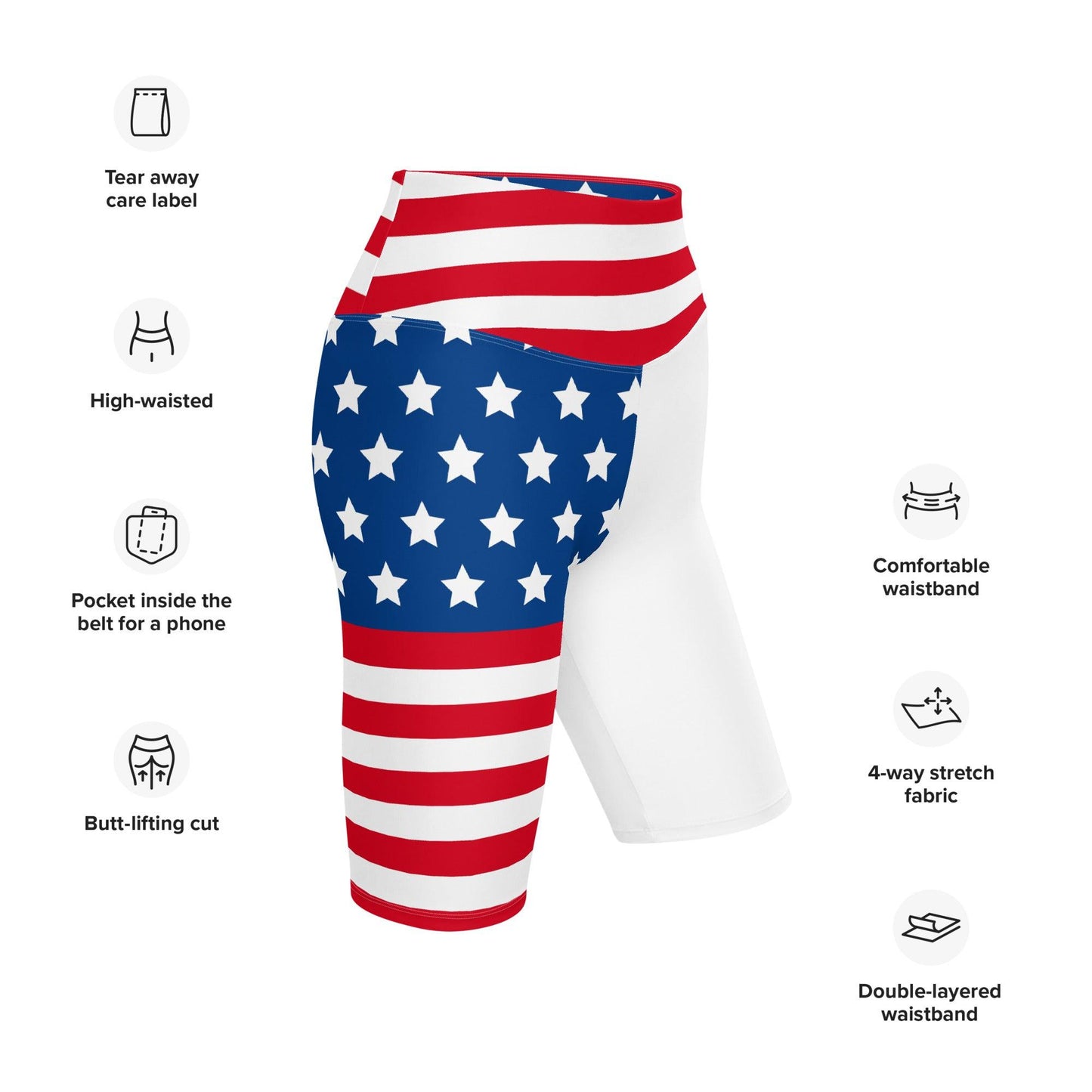 Stars and Stripes Biker Shorts - Gizmo Graphic Works