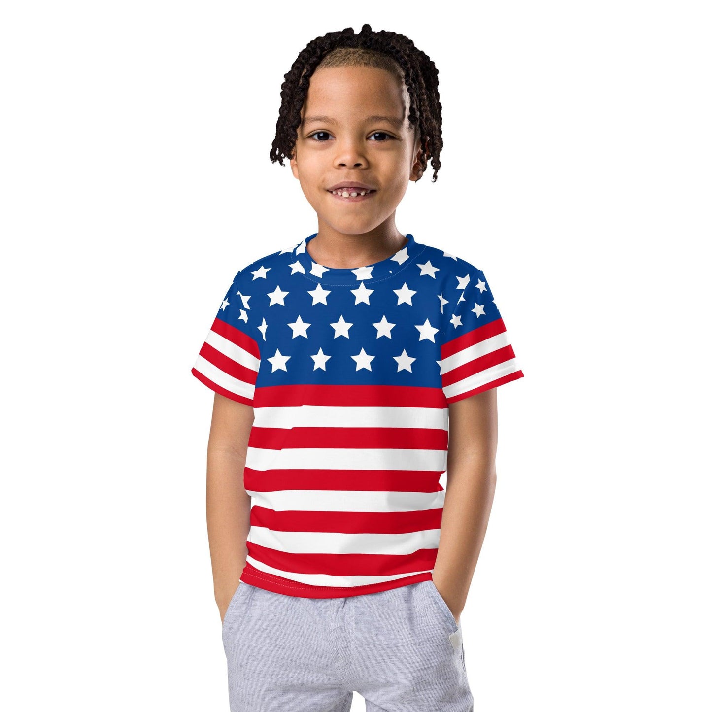 Stars and Stripes Kids crew neck t-shirt - Gizmo Graphic Works