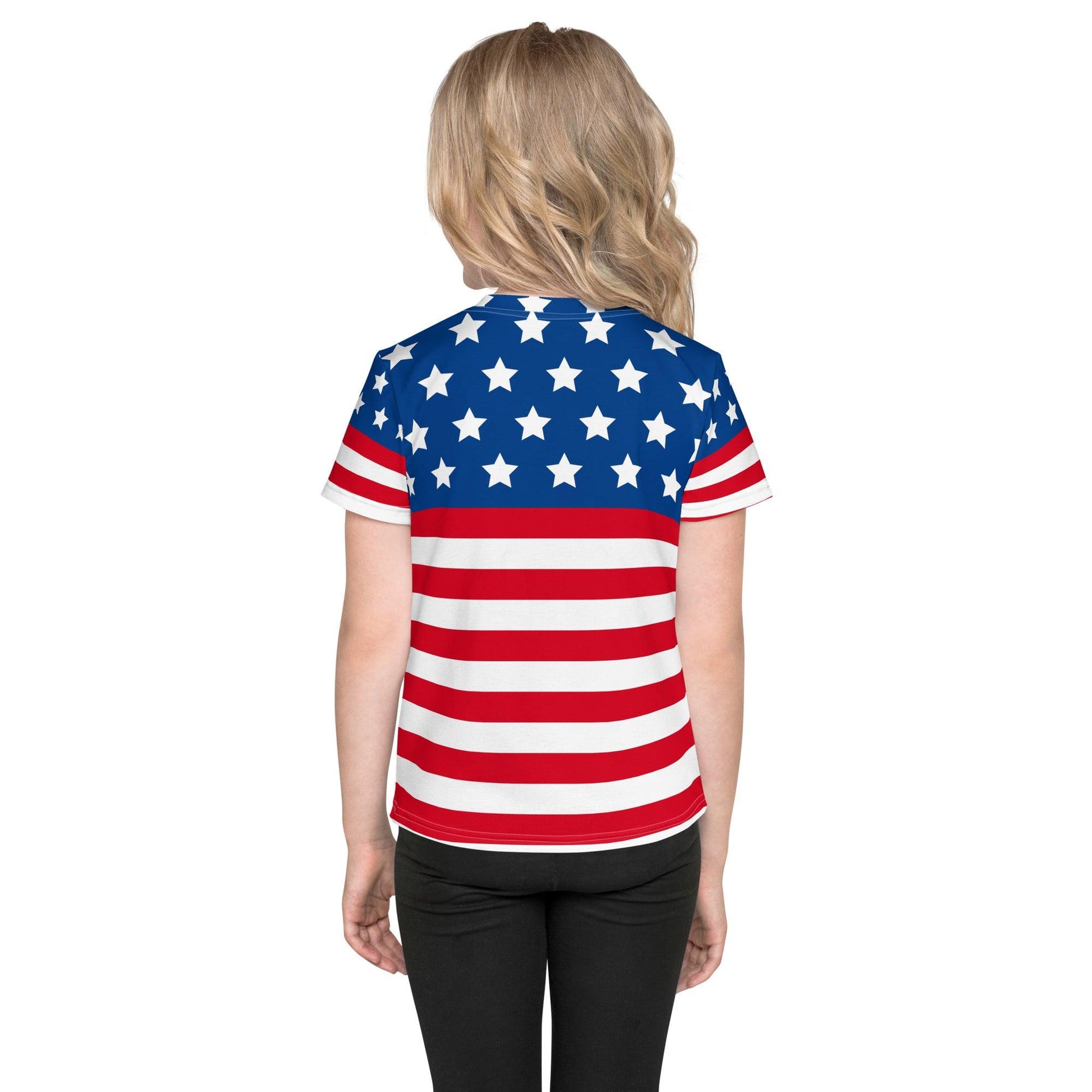 Stars and Stripes Kids crew neck t-shirt - Gizmo Graphic Works