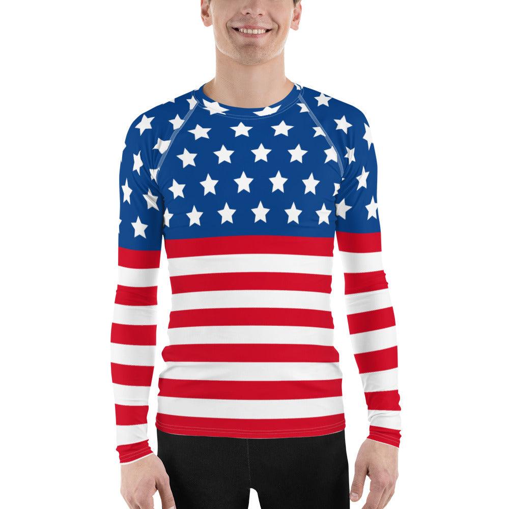 Stars and Stripes Men's Rash Guard - Gizmo Graphic Works