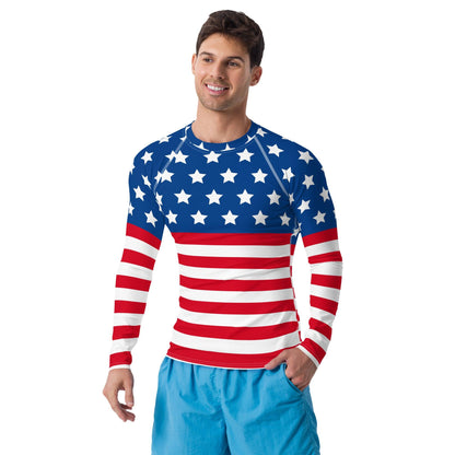 Stars and Stripes Men's Rash Guard - Gizmo Graphic Works