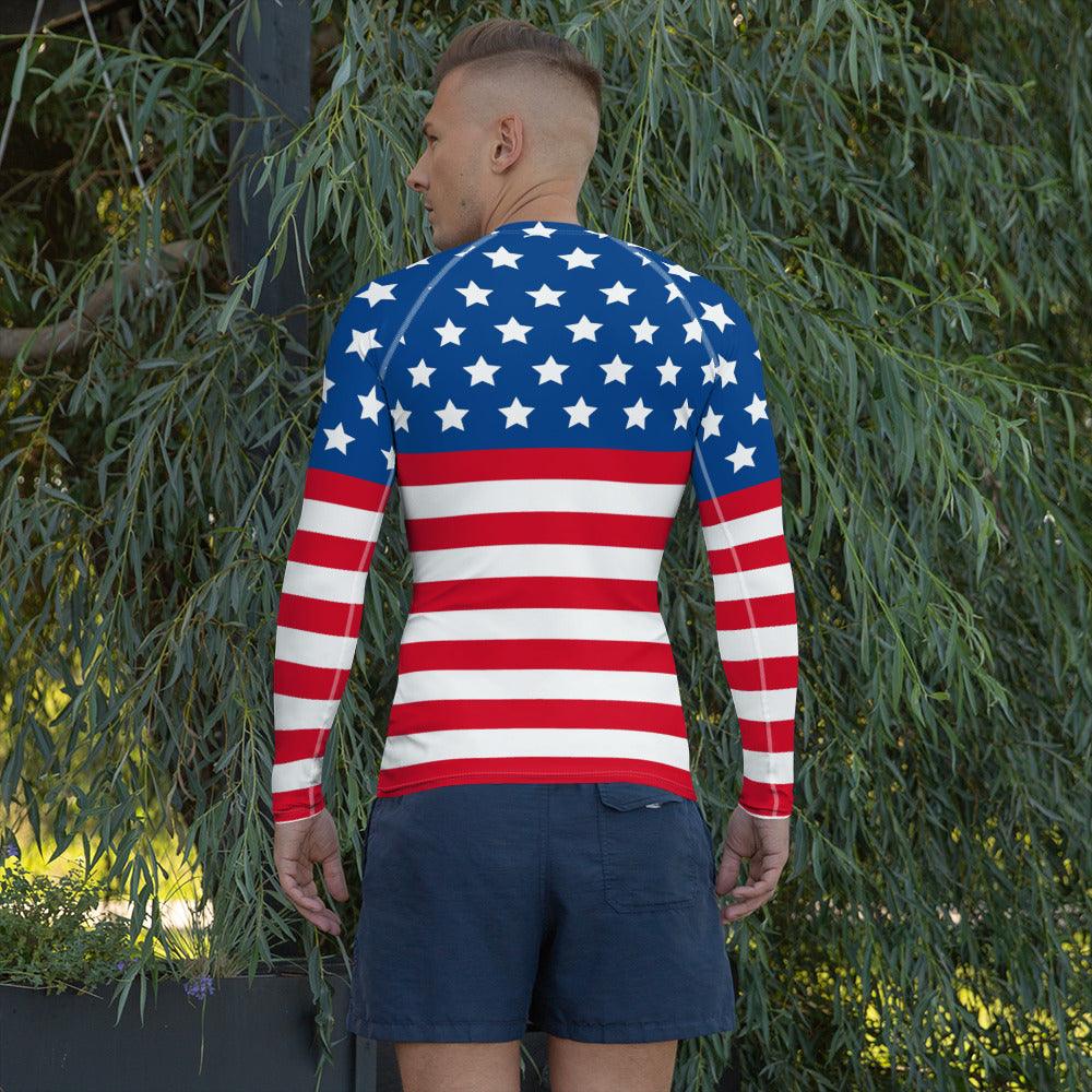 Stars and Stripes Men's Rash Guard - Gizmo Graphic Works