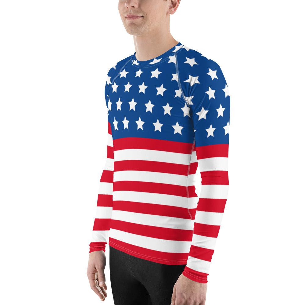 Stars and Stripes Men's Rash Guard - Gizmo Graphic Works