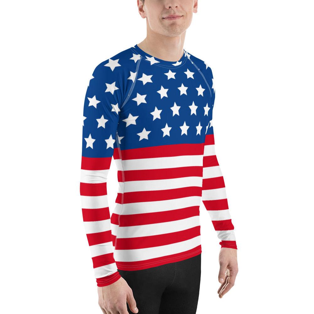 Stars and Stripes Men's Rash Guard - Gizmo Graphic Works