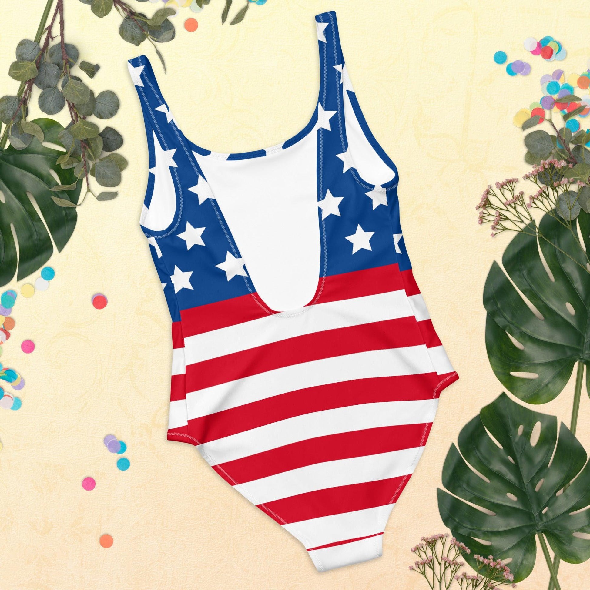 Stars and Stripes One-Piece Swimsuit - Gizmo Graphic Works