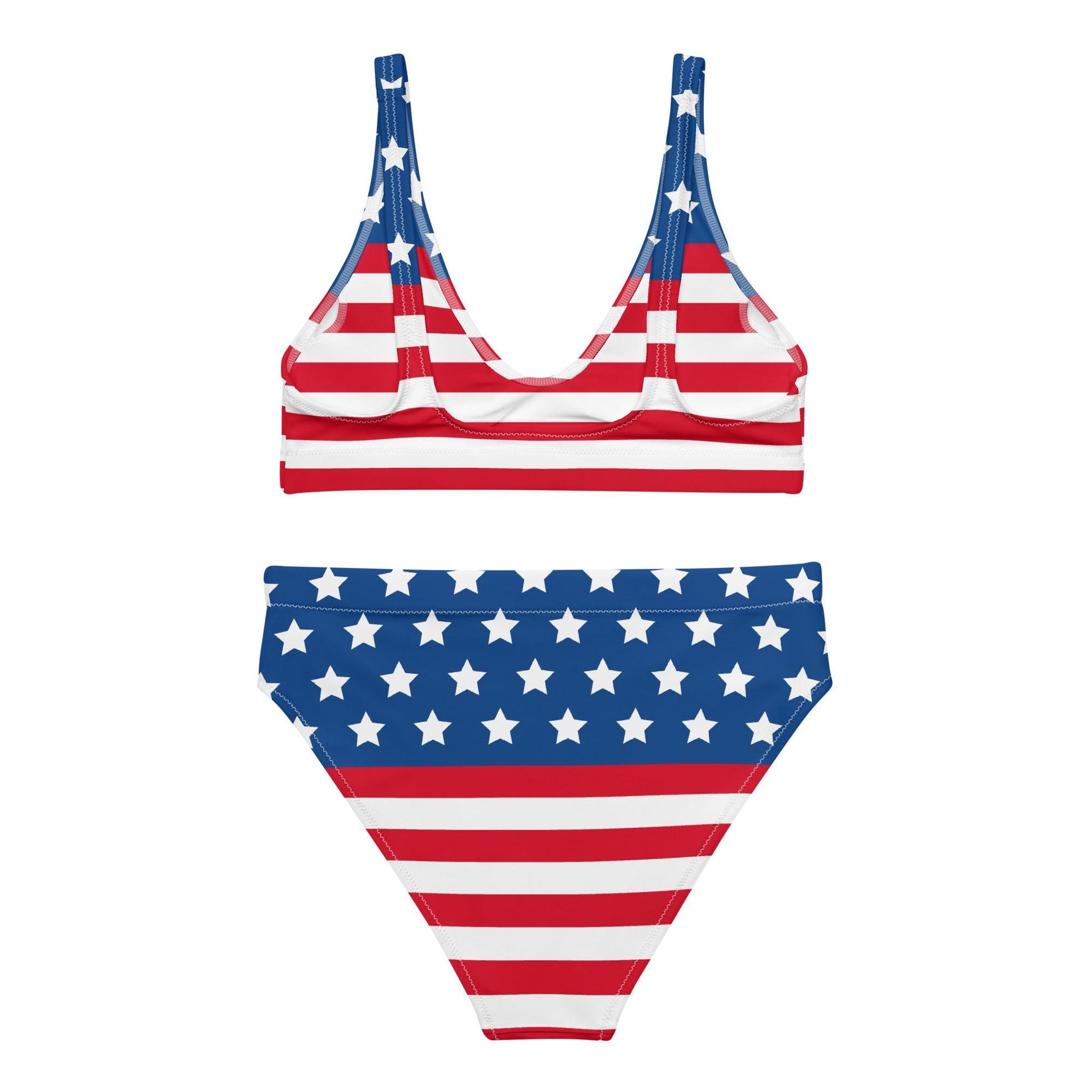 Stars and Stripes Recycled high-waisted bikini - Gizmo Graphic Works