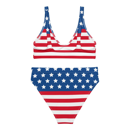 Stars and Stripes Recycled high-waisted bikini - Gizmo Graphic Works