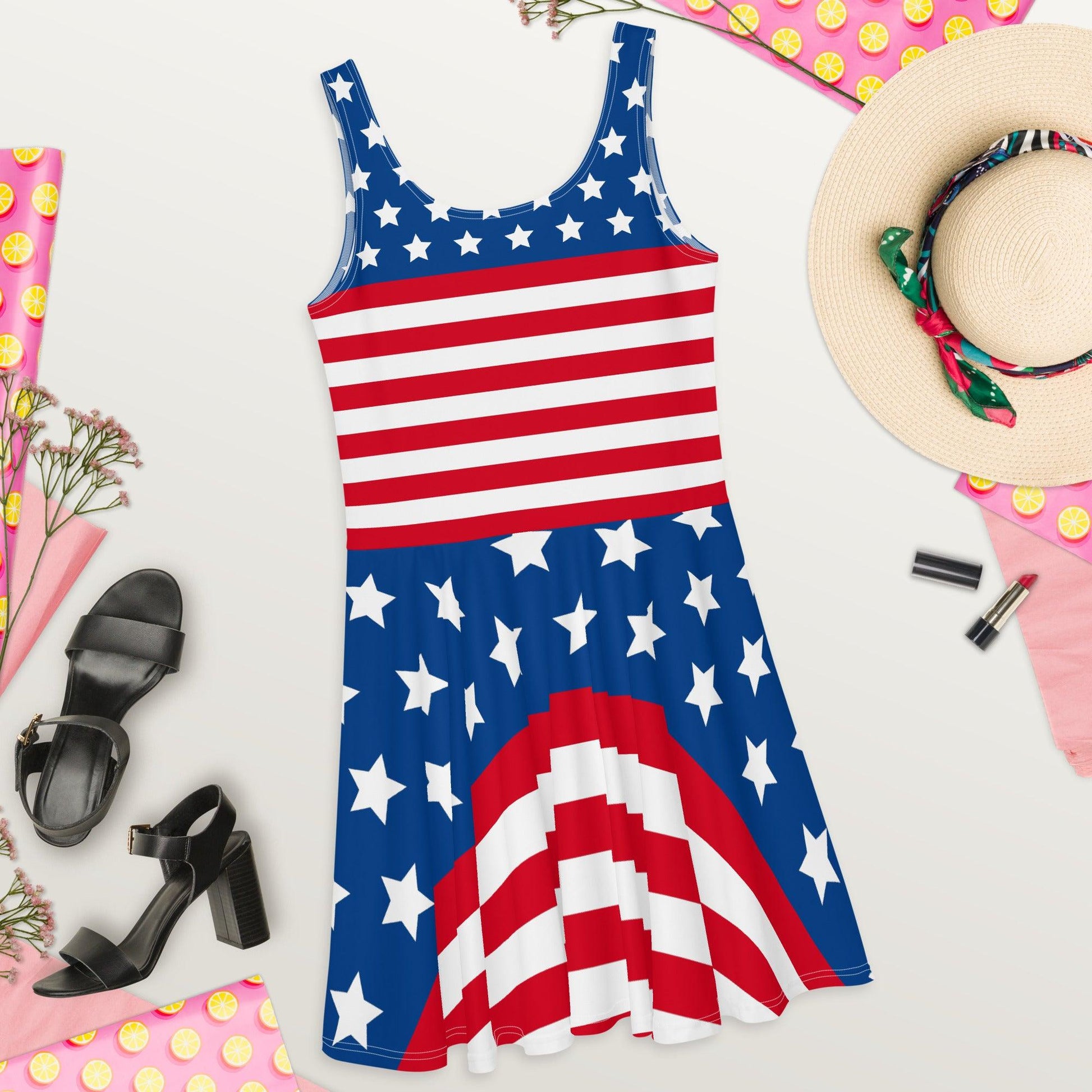 Stars and Stripes Skater Dress - Gizmo Graphic Works