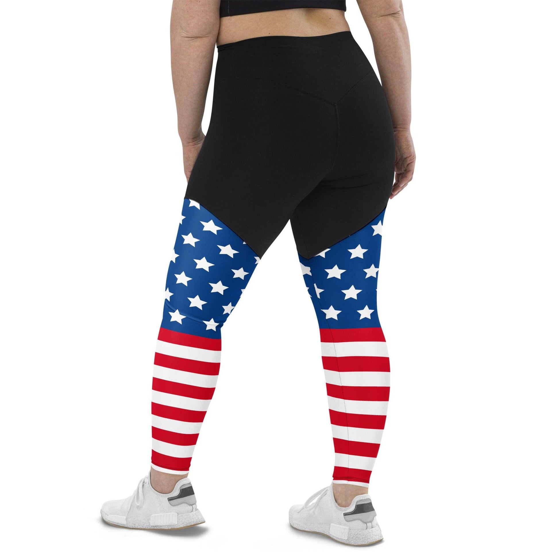 Stars and Stripes Sports Leggings - Gizmo Graphic Works