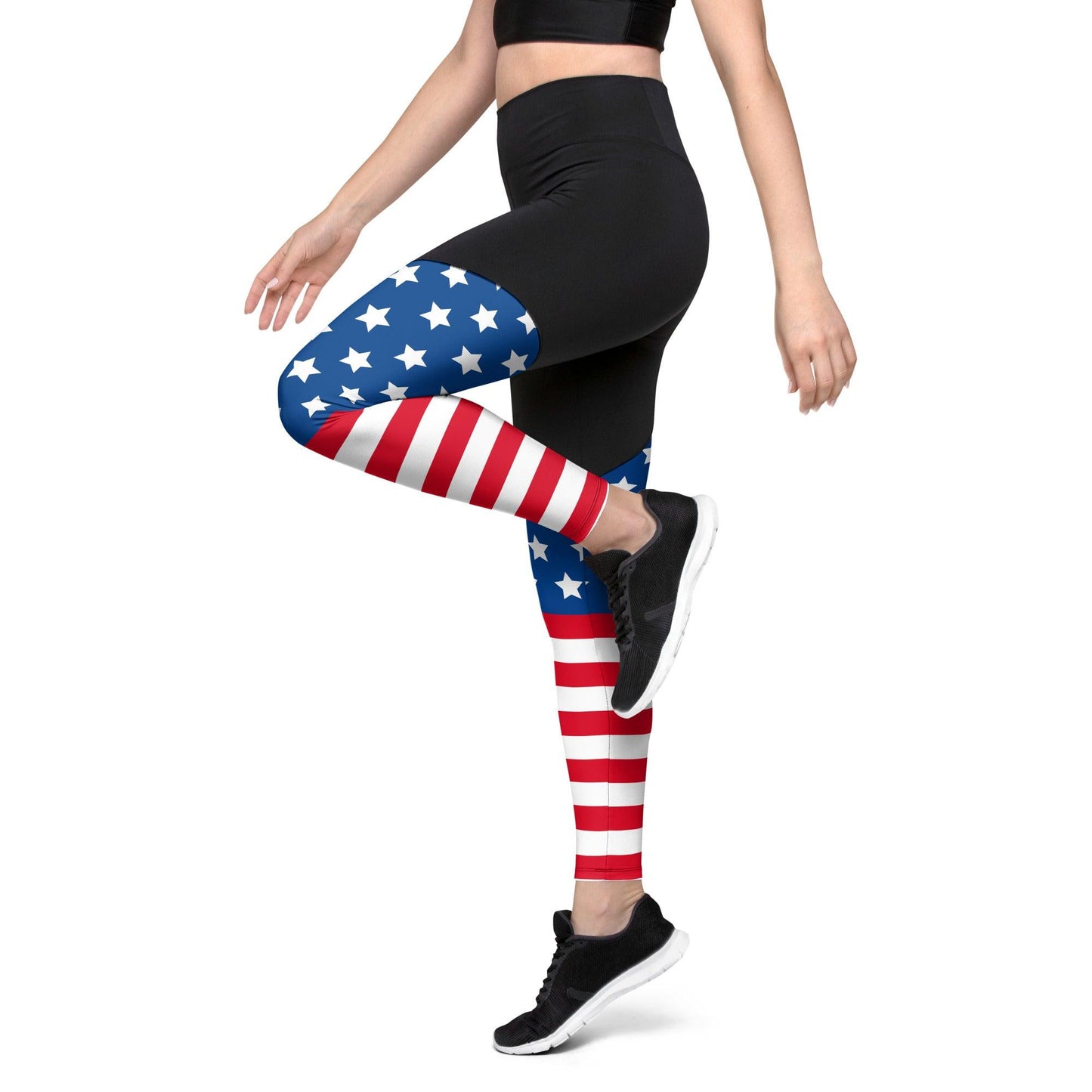 Stars and Stripes Sports Leggings - Gizmo Graphic Works