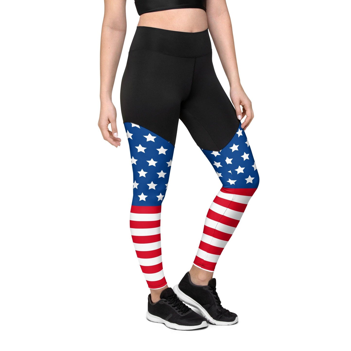 Stars and Stripes Sports Leggings - Gizmo Graphic Works