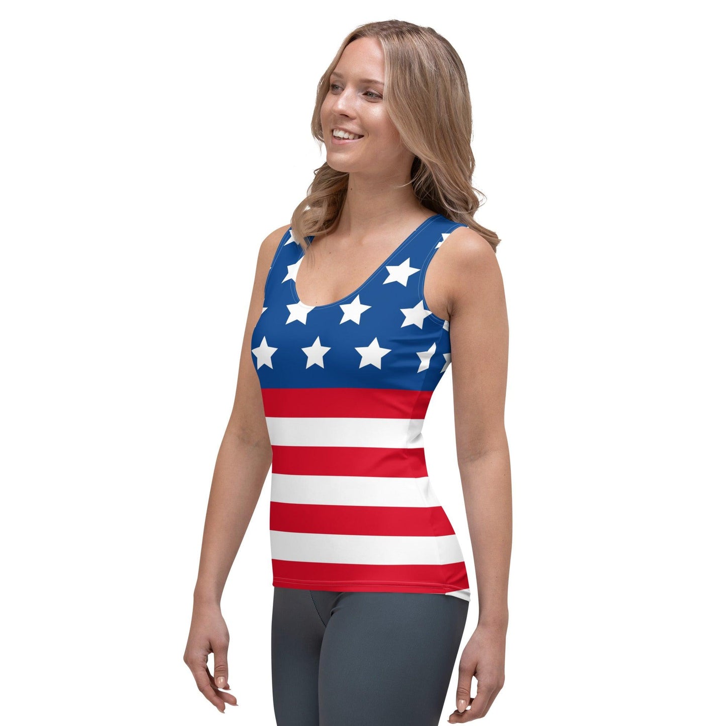 Stars and Stripes Sublimation Cut & Sew Tank Top - Gizmo Graphic Works