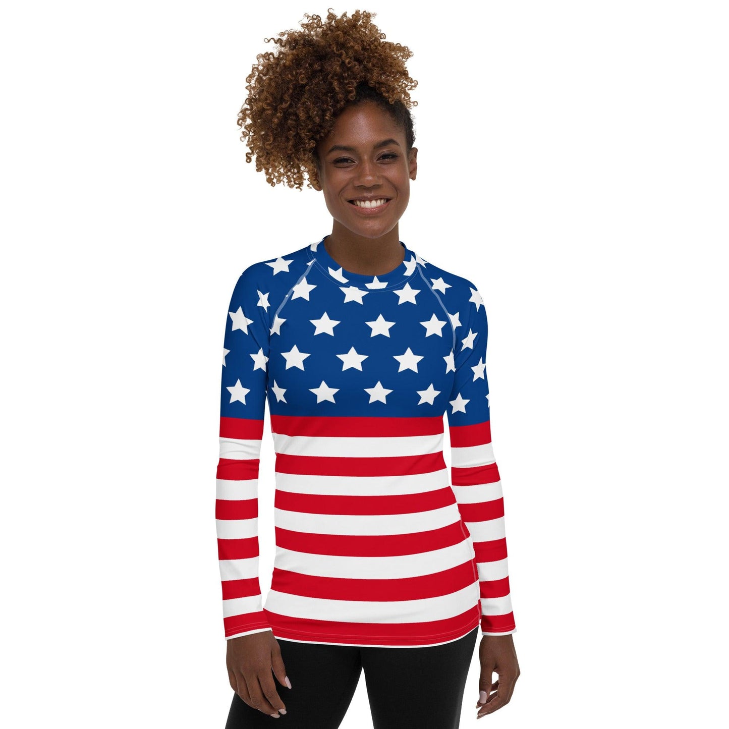 Stars and Stripes Women's Rash Guard - Gizmo Graphic Works