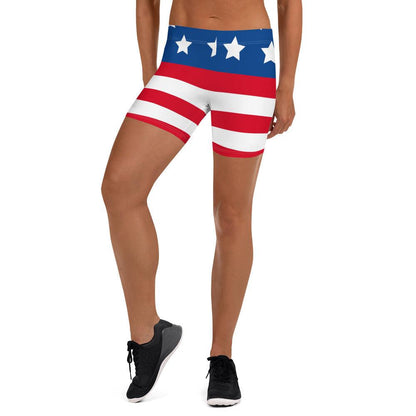 Stars and Stripes Womens Athletic Shorts - Gizmo Graphic Works