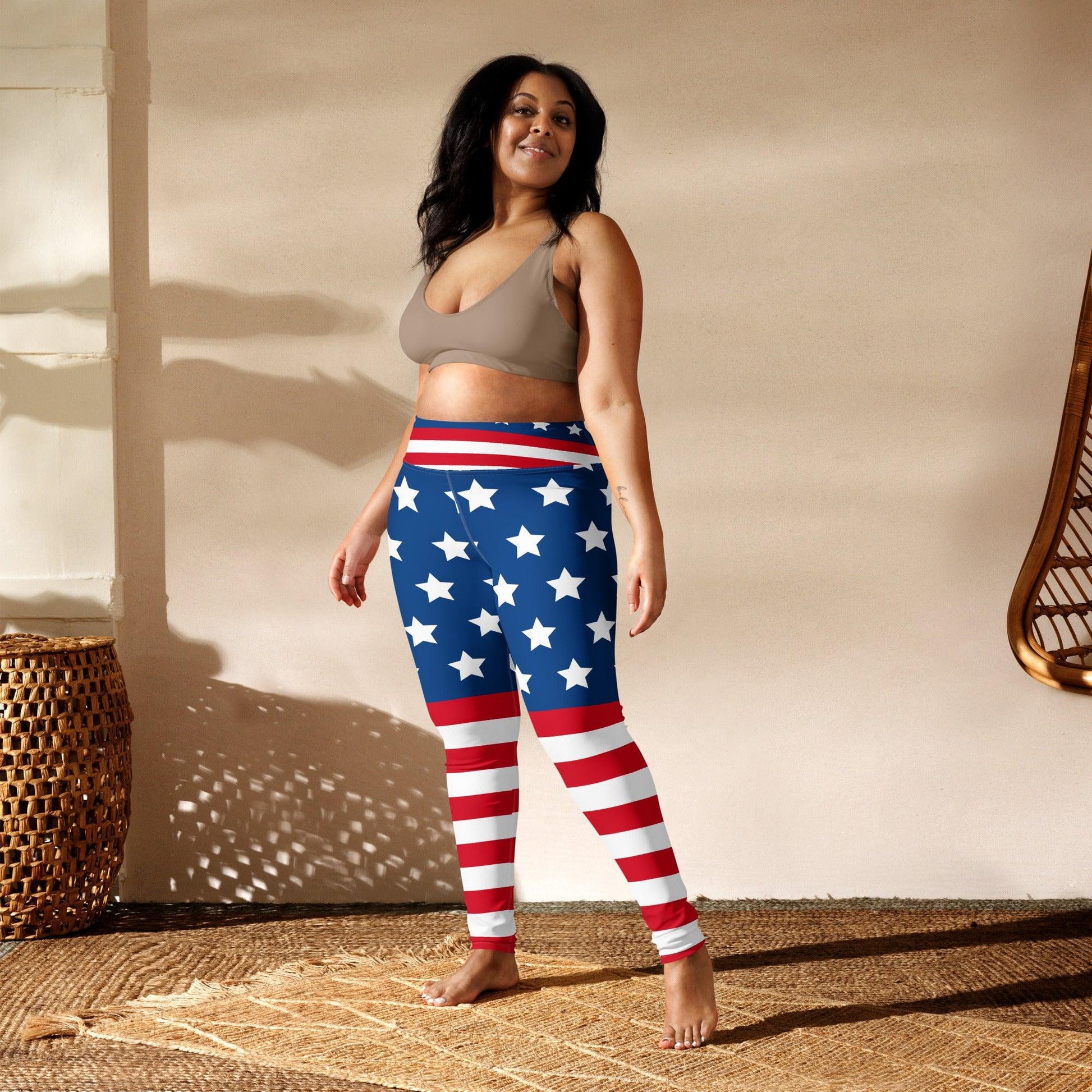 Stars and Stripes Yoga Leggings - Gizmo Graphic Works