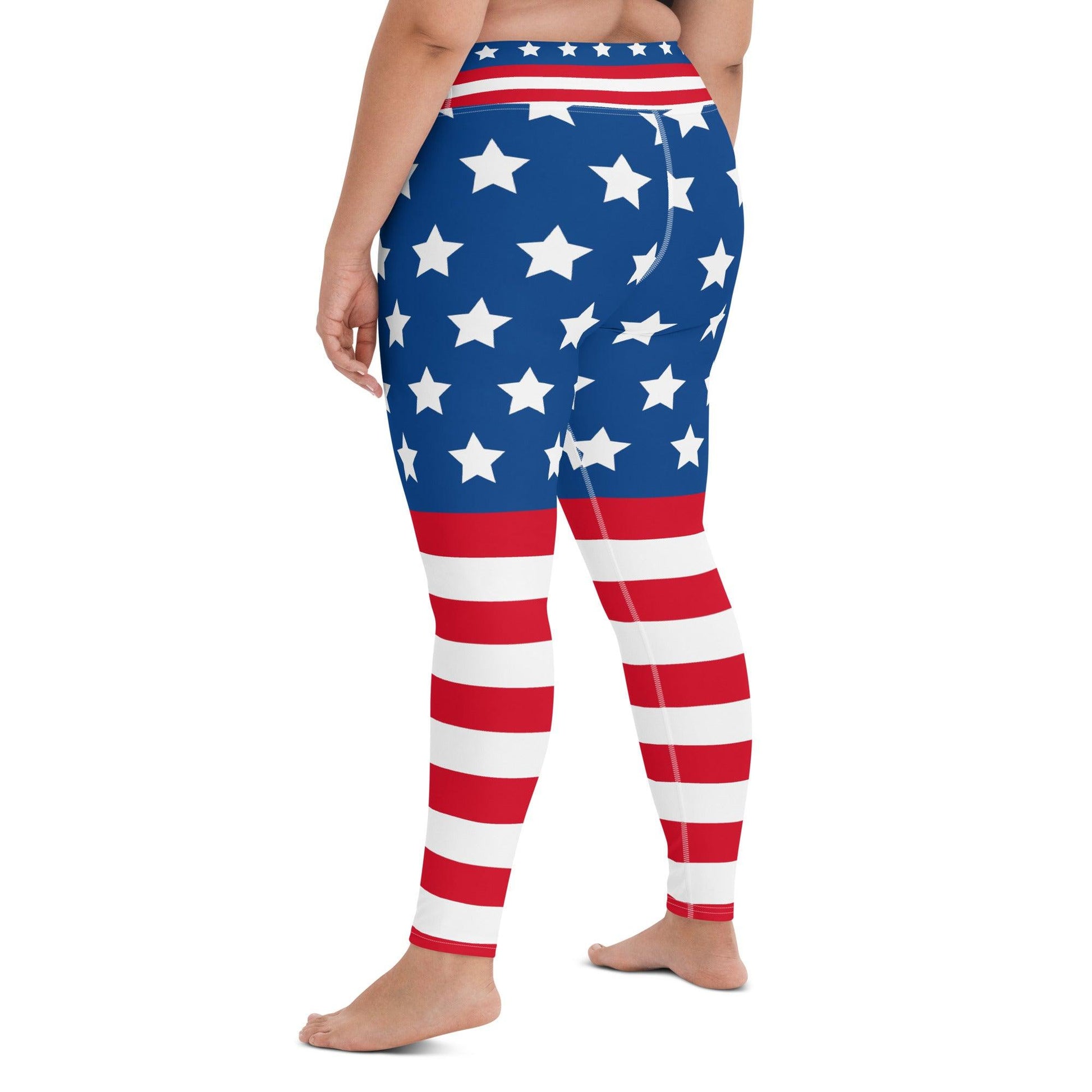 Stars and Stripes Yoga Leggings - Gizmo Graphic Works